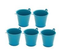 Ronyme 5 secchielli in Metallo, vasi per Piante, Organizer per Artigianato, Porta Caramelle, Mini secchi Decorativi per Patio, Prato, Feste, Blu