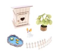 Ronyme 6 pezzi di micro paesaggio modello misto mini set di accessori da giardino progetto diorama piscina miniatura kit di avviamento casa delle fate
