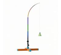 Ronyme Allenatore di Badminton da Esterno Set Pratica Individuale Strumento con Corda Elastica Palo Regolabile Base Terra Riempibile in Acqua, Arancione, Style to 1