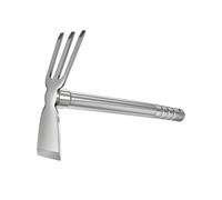 Ronyme Attrezzo da Giardino Compatto in Acciaio Inox Resistente Zappetta Manuale con Testa in Metallo Multifunzione per Aiuole Rialzate, 38.5CM, Stile B