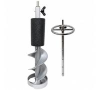 Ronyme Auger Manuale con Asta di Prolunga Facile da Usare la con Manovella e Prolunga Leggera, Grigio, 55CM