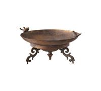 Ronyme Bird Feeder Tray Vassoio per Semi Uccelli Ciotola da Tavolo Decorativa Ghisa Robusta Stile Vintage Installazione Senza Fissaggi Adatto per Terrazza Balcone Cortile Giardino