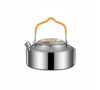 Ronyme Bollitore da Campeggio Bollitore Kettle Teiera Caraffa Acciaio Inox 304 Compatibile con Vari Fornelli con Manico Silicone E Design Compatto Adatto a, Argento, 1000ML