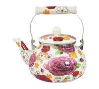 Ronyme Bollitore smaltato, teiera da 2,5 l, brocca per bevande a tenuta stagna, bollitore per acqua in smalto floreale per cucina, casa, ufficio, tè, acqua, Style a