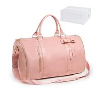 Ronyme Borsa da Viaggio Convertibile Borsone Borsa Porta Abiti Valigia Weekender in PU E Poliestere con Tracolla Regolabile E Chiusura a Zip Adatta a Viaggi di Lavoro Weekend Palestra, Rosa, Rosa