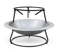 Ronyme Braciere in Ghisa con Griglia da Barbecue E Base per per Cucina Allaperto E Riscaldamento di Terrazza E Giardino Adatto, Buona bacinella + Supporto per pentola (Cartone), Diametro 51cm