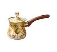 Ronyme Caffettiera Turca, bollitore per caffè, Versatile, Facile da Pulire, con Manico Lungo, Ideale per preparare Il tè, Montare Il Latte e sciogliere Il, Bianco, 900 Ml