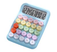 Ronyme Calcolatrice meccanica con tasti standard, portatile, accessorio regalo per contabilità, finanza, scuola, ufficio ffari, Blu