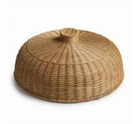 Ronyme Campana Alimentare Rotonda in Rattan Artificiale con Mania Pratica per Servire Proteggendo Insalate da Impurità Ambientali Adatta per Pranzi Allaperto E Cene in Terrazza