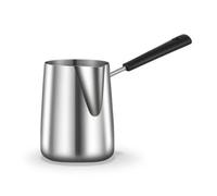 Ronyme Caraffa in Acciaio Inox Brocca Pentolino con Beccuccio a Becco per Versare Senza Gocce E Tacche di Misura Interne Manico, 600ML, Manico In Bachelite, Con Scala, Antibatterico 316 Ispessito