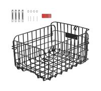 Ronyme Cestino Posteriore Pieghevole per Bicicletta, Pieghevole, Grande capacità, Facile da installare, Cestino per Bicicletta in Filo Metallico per