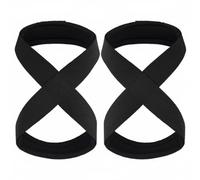 Ronyme Cinghie Sollevamento Pesi Cinturini Polso Fasce Allenamento Strap Palestra Antiscivolo con Design Doppio Passante E Presa Sicura su Bilanciere Adatte, Nero