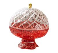 Ronyme Ciotola per frutta, snack, elegante con coperchio, contenitore europeo, porta caramelle per ufficio, bancone, matrimonio, festa, soggiorno, Rosso Trasparente