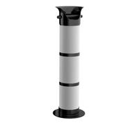 Ronyme Coffee Grounds Bin Contenitore Caffè Cassetto Fondi Bidone Battifondi con Corpo Cilindrico E Piastra di Battuta in Plastica E Gomma Base Antiscivolo, Bianco Con Linee Nere