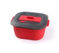 Ronyme Contenitore per Microonde Ciotola per Microonde Pentola per Microonde Recipiente con Coperchio in Silicone Alimentare per Forno E Microonde Valvola, Rosso