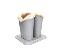 Ronyme Espositore per Occhiali con Base Stabile | Design Salvaspazio Compatto, Organizer da Scrivania in Pelle con Scomparti Cilindrici, Struttura Verticale Ordinata, Litchi Argento