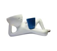 Ronyme Fioriera in Resina con Due di Drenaggio, Vaso Decorativo per Piante, Blu