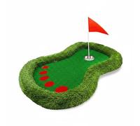 Ronyme Floating Golf Game Tappeto da Putt Galleggiante Set Golf Acquatico Campo Mini Putt Realistico Sintetica Eva Acciaio Adatto per Piscine Feste Familiari Attività Ricreative tra Amici, Rosso