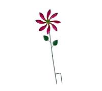Ronyme Girandola in palo, Mulino a Resistente alle intemperie, palo da Giardino Fiorito, Arte da Cortile per, Patio e Sentiero, Rosa Rossa
