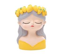 Ronyme Grazioso Vaso in Resina con Viso di Ragazza, Regalo di Compleanno, Decorazione per la casa, Ornamento da Tavolo, Vaso per Fiori, Balcone, Tavolo, Style a