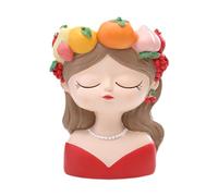 Ronyme Grazioso Vaso in Resina con Viso di Ragazza, Regalo di Compleanno, Decorazione per la casa, Ornamento da Tavolo, Vaso per Fiori, Balcone, Tavolo, Style D