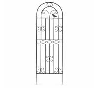 Ronyme Griglia da Giardino in Ferro Traliccio per Piante Rampicanti Supporto Verticale Struttura in Metallo Pannello da Giardino Finitura Antiruggine E, Verde, 200 cm (altezza) x 50 cm (larghezza)