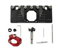 Ronyme Hinge Guide Dima per Cerniere Guida Foratura Modello Marcatura Strumento Allineamento Compatto con Segni di Riferimento E Adattatori Adatto per Falegnami Artigiani Officina