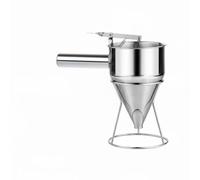 Ronyme Imbuto in Acciaio Inox Professionale Dispenser per Pastella con Impugnatura Confortevole E Tappo in Silicone Smontabile E Facile da Pulire Adatto a, L 1200ML 19MM, With 4 Nozzles