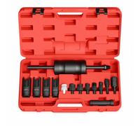 Ronyme Kit Rimozione Iniettori con Estrattore a Compressione Pesante E attatori in Acciaio al Cromo Vanio con Valigetta Rigida con Scomparti Sagomati atto per Riparazione Motori