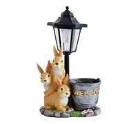 Ronyme Lampada da Giardino a Forma di Coniglio con luci solari, Moderna Statuetta di Animali, Facile da Usare, per Cortile, Patio, Giardino Esterno