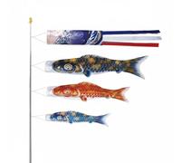 Ronyme Manica a Carpa Giapponese Vessillo Giapponese Bandiera Decorativa Stendardo Raso Ad Alta Visibilità E Resistente al Sole Adatta per Giardini Verande, Gilding SET B 120-70