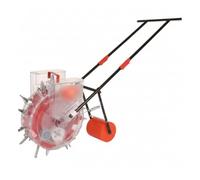 Ronyme Manuale Pianta Spandi con Contenitore, Doppia 6 Bocche Trasparente, Seminatrice E Fertilizzatrice Integrata Con Doppia 6 Bocche + Rullo Pressore Completamente Trasparente