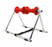 Ronyme Massaggiatore Rullo Rullo Massaggio Gambe Tripode Pieghevole Attrezzo Manuale con Contorni in Rilievo E Supporto in Acciaio Inox per Ridurre Stanchezza Adatto Allenamento, Rosso