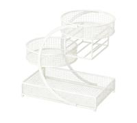 Ronyme Organizer da bancone per bagno, cestino per frutta in metallo, salvaspazio, supporto per servire a 3 livelli, cestino portaoggetti in filo metallico, Bianco