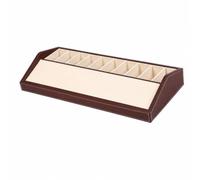 Ronyme Organizzatore da Banco per Cinture con Struttura in Legno E Rivestimento in Pelle con Divisori Interni per Cinture da Uomo, Caffè