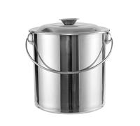 Ronyme Pentola in acciaio inossidabile, secchio per acqua, pentole, secchio per la conservazione del riso con coperchio, pentola alta per uso domestico, 1.5l