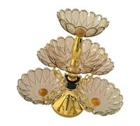 Ronyme Piatto Da Portata Girevole Vassoio per Snack Piatto Diviso per Organizzatore per Caramelle Funzionale a Fiore per Condivisione Adatto per Decora, Oro, 6 Vassoi