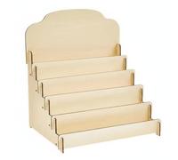 Ronyme Porta Biglietti in Legno Portacarte Espositore Supporto Organizer Rack Compatto per Scrivania E Piano Lavoro Adatto per Ufficio Bancone Negozio Casa, Grande, 5 Strati, Modello C