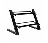 Ronyme Portapesi Manubri Rack Porta Manubri Scaffale Supporto Stand Struttura Acciaio Resistente con Ripiani Doppi E Cornice Inclinata Adatto per Casa Balcone Area Esercizi, Nero