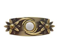 Ronyme Pulsante del campanello con illuminazione a LED, elegante, resistente, facile da installare, pulsante di chiamata in ottone, design retrò per esterni, D'oro