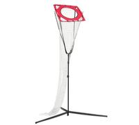 Ronyme Rete da Allenamento Pallavolo Rete Bersaglio Attrezzatura Supporto Telaio Resistente Regolabile 204-330 Cm con Quadrato Superiore Angolo Variabile Tre, Rosso