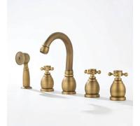 Ronyme Rubinetto Vintage per Bagno Rubinetto Miscelatore Doccetta Beccuccio Curvo in Metallo Funzione Doppia per Riempire E Risciacquare Base Coordinata in, Rotante A Zucca Antico Rotazione A 360°