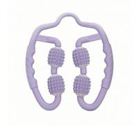 Ronyme Rullo Massaggio Gambe Rullo Cosce Polpacci Rullo Manuale Attrezzo Decontratturante Meccanismo a Pinza Aperta Avvolgente 4 Rulli Zigrinati Materiale, Viola, Morsetto Ad Anello