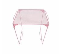 Ronyme Scaffale Pieghevole Organizer Ripiano Espositore Mensola in Ferro a Rete Impilabile Facile da Spostare tra Ambienti per Domestico Scaffale Scuola Banco Vendita Vetrina Negozio, Rosa