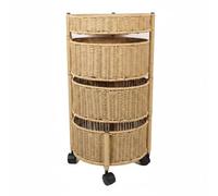 Ronyme Scaffale Rotante Cestino Organizer Wicker Ruote Stabile Struttura Verticale Pratica Multiuso Salvaspazio Strato Multiplo per Camera Ragazzi Corridoio Soggiorno, D31 62CMH, Carrello A 4 Strati