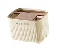 Ronyme Scatola di gestione dei cavi, organizer per cavi da scrivania, nascondi con fori, custodia per router, nascondi per scrivania, ufficio, scuola, Coperchio in Legno