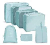 Ronyme Set da 7 Pezzi Organizer da per Abiti Biancheria Articoli da Toeletta Contenitori Rettangolari per Valigia con Manico Separatori per Bagao, 7 Pezzi 150G