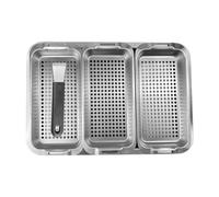 Ronyme Set di Cestelli per Griglia da 3 Pezzi con Vassoi in Acciaio Inossidabile per Carne