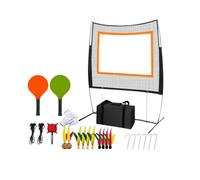 Ronyme Shuttlecock Training Equi Kit Completo Allenamento Badminton Rete Bersaglio Autoportante Racchette Volani Guanti Telaio in Ferro E Tessuto Oxford