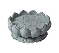 Ronyme Statua di Loto con Base Rotonda, Scultura di Loto, Statua di Buddha in Pietra, espositore per casa, Ufficio, Camera da Letto, Balcone, bancone